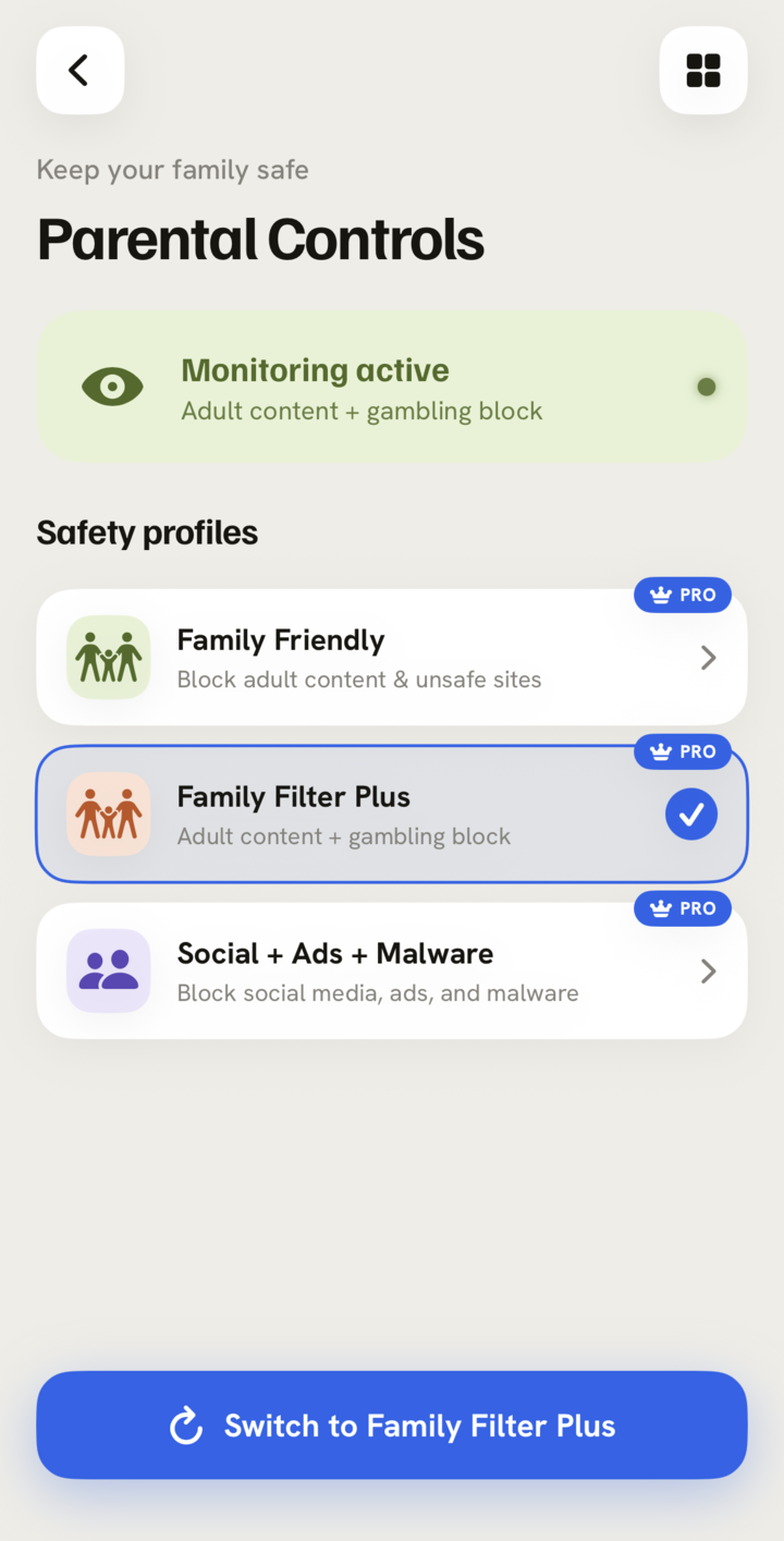 AVO Parental Controls